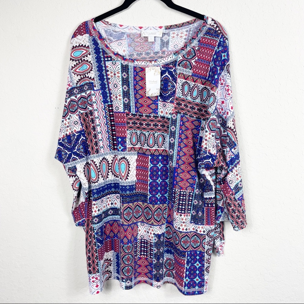 Suzanne Betro 🌷3x$25 nwt patchwork paisley top size large